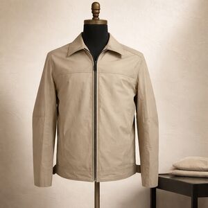 PERRY ELLIS Portfoli Men's Jacket Beige Cream Full Zipper